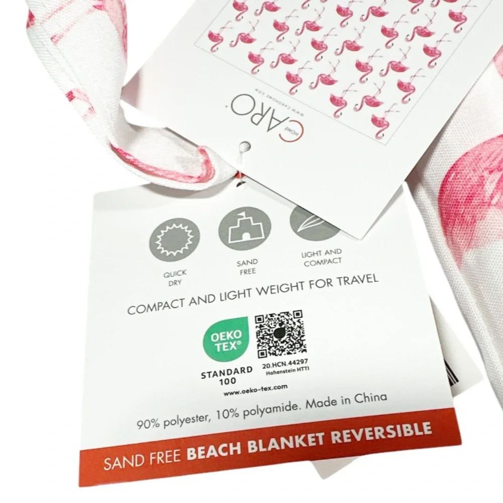 NEW Caro FLAMINGO Reversible Sand Free Beach Blanket